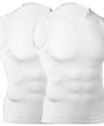Brisira 2-Pack Men Coolmax Sleeveless Muscle Vest Fitness Workout Athletic Compression Shirt Size S to 2XL
