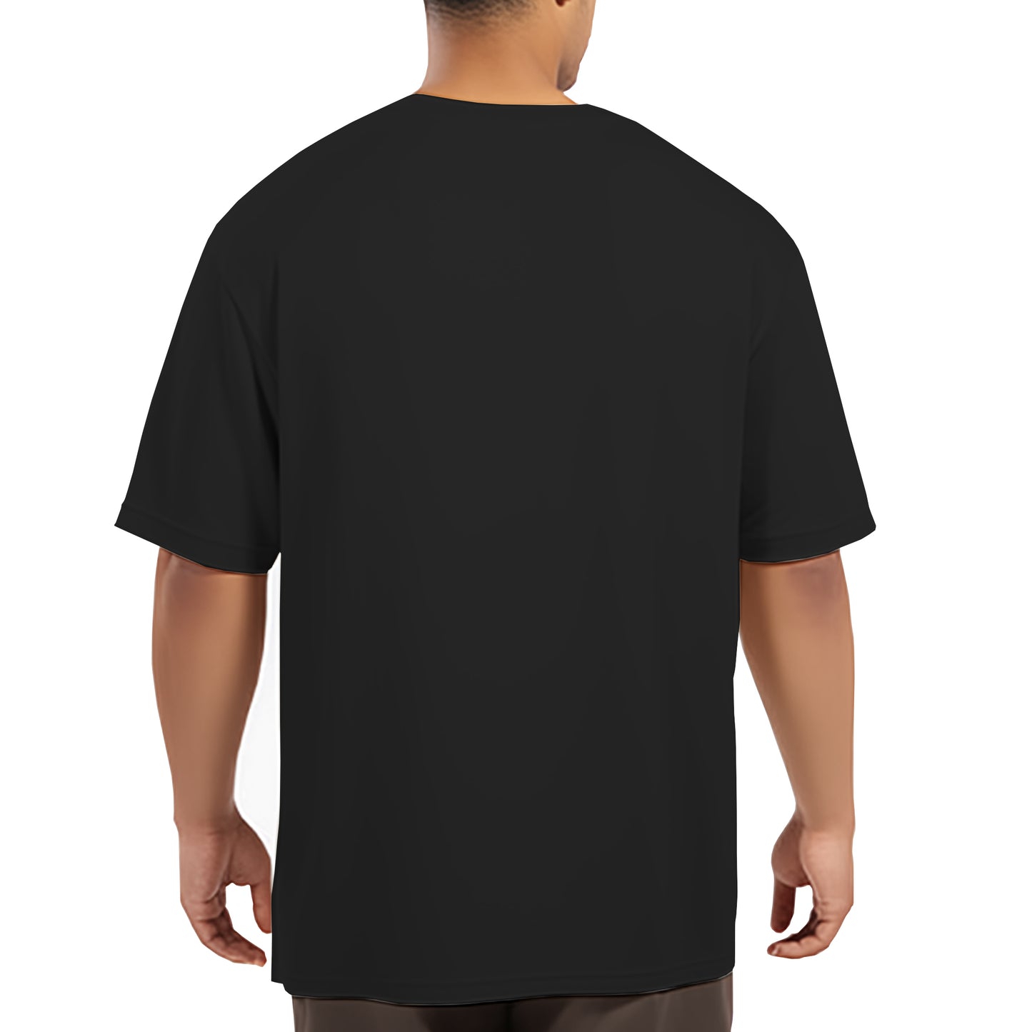 Brisira Men Summer Solid Color Crew Neck Short-Sleeve Cotton Coolmax Oversized T-Shirt Fashion Gym