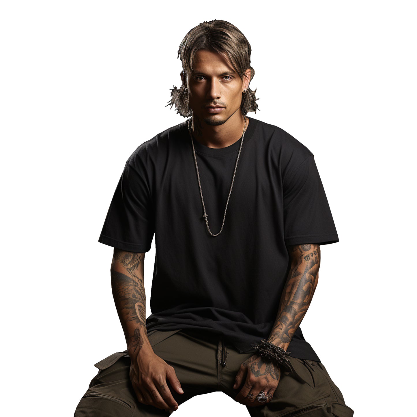 Brisira Men Summer Solid Color Crew Neck Short-Sleeve Cotton Coolmax Oversized T-Shirt Fashion Gym