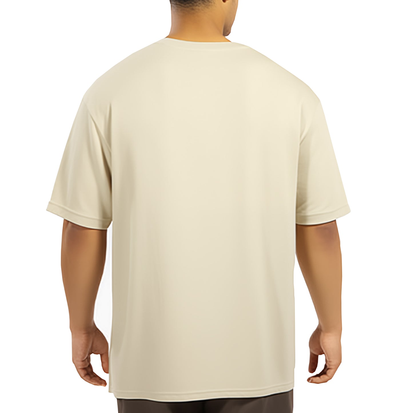 Brisira Men Summer Solid Color Crew Neck Short-Sleeve Cotton Coolmax Oversized T-Shirt Fashion Gym