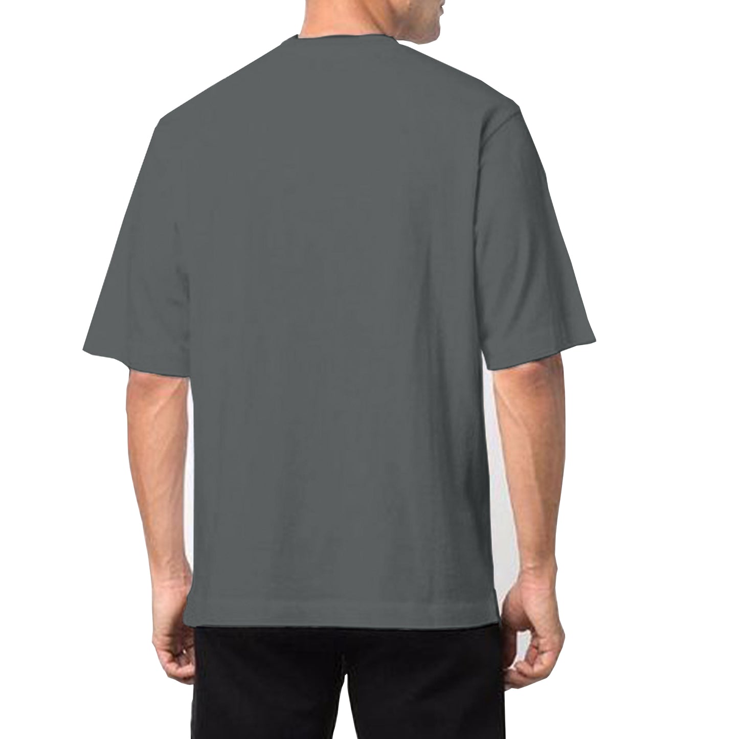 Brisira Men Summer Solid Color Crew Neck Short-Sleeve Cotton Coolmax Oversized T-Shirt Fashion Gym