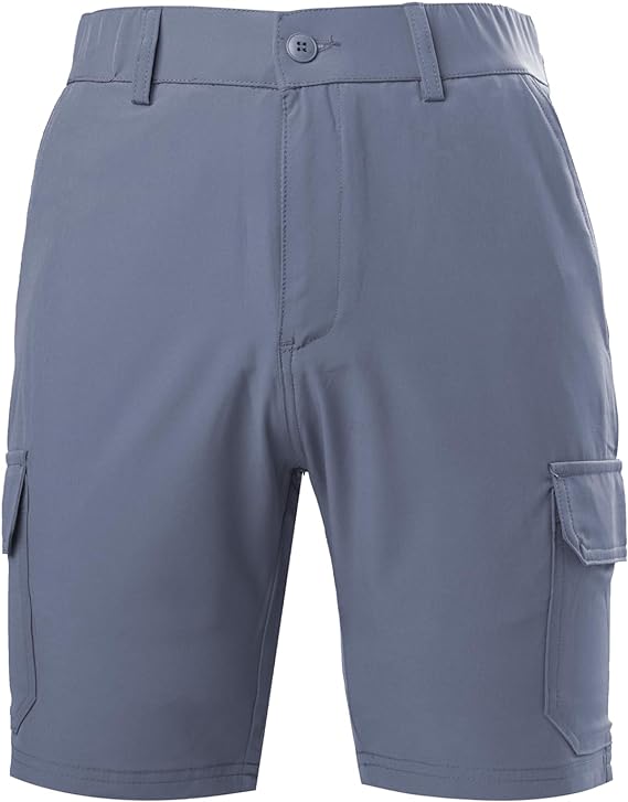 BRISIRA Board Shorts Men's Hybrid Swim Trunks 8 Inch Quick Dry Stretch Elastic Waist Athletic Golf Cargo Zipper Pockets